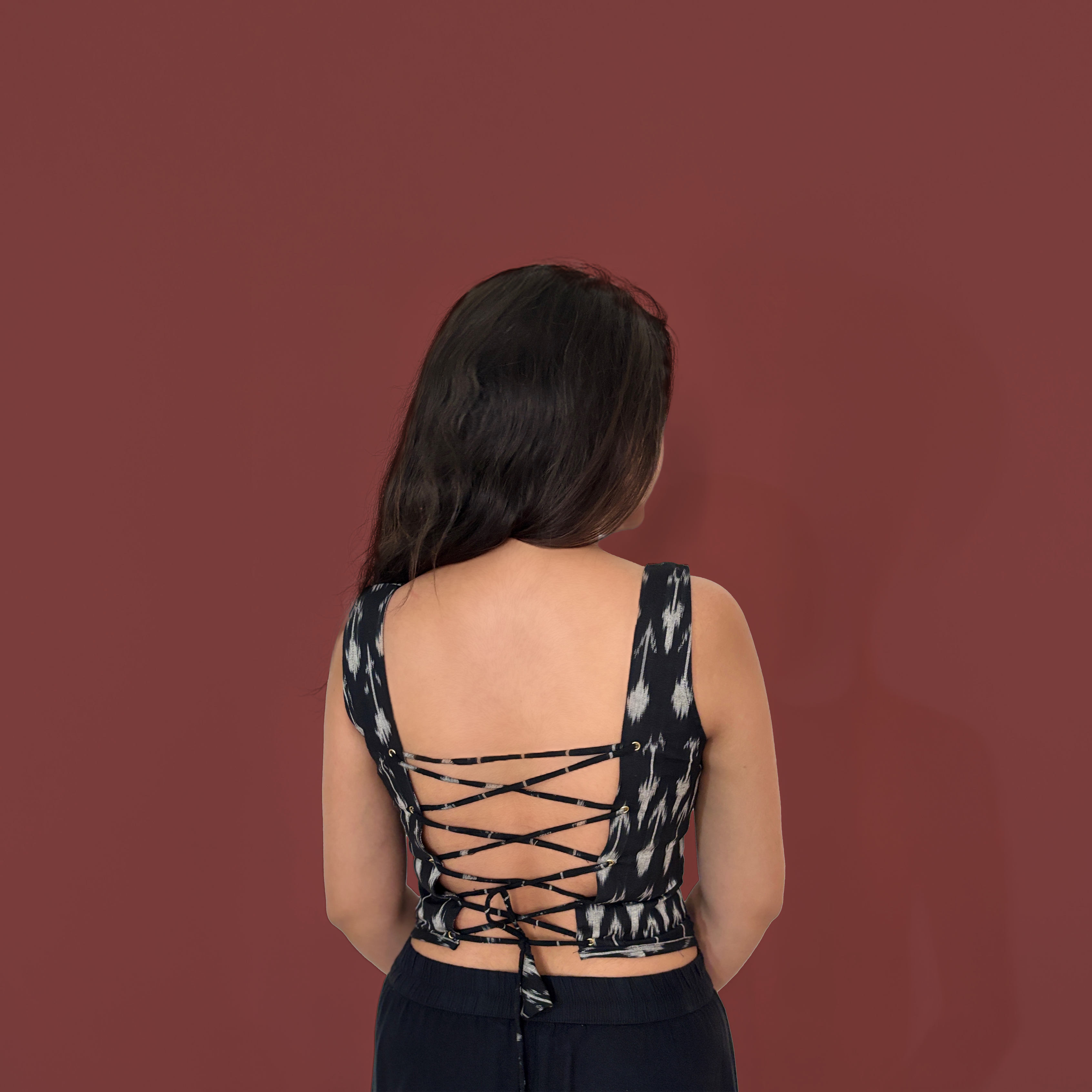REYA IKAT CORSET TOP