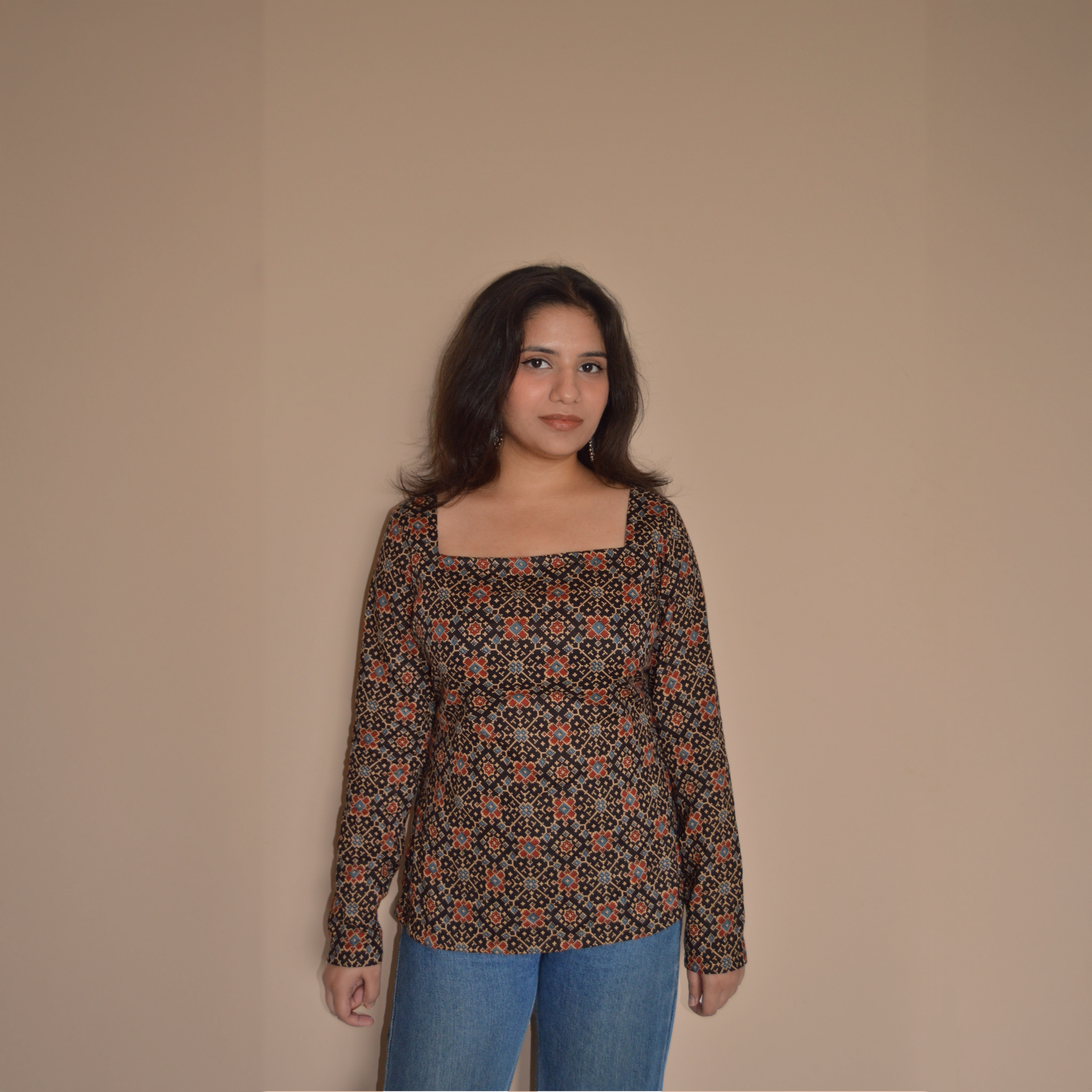 LONG SLEEVED BUTA PRINT KURTI