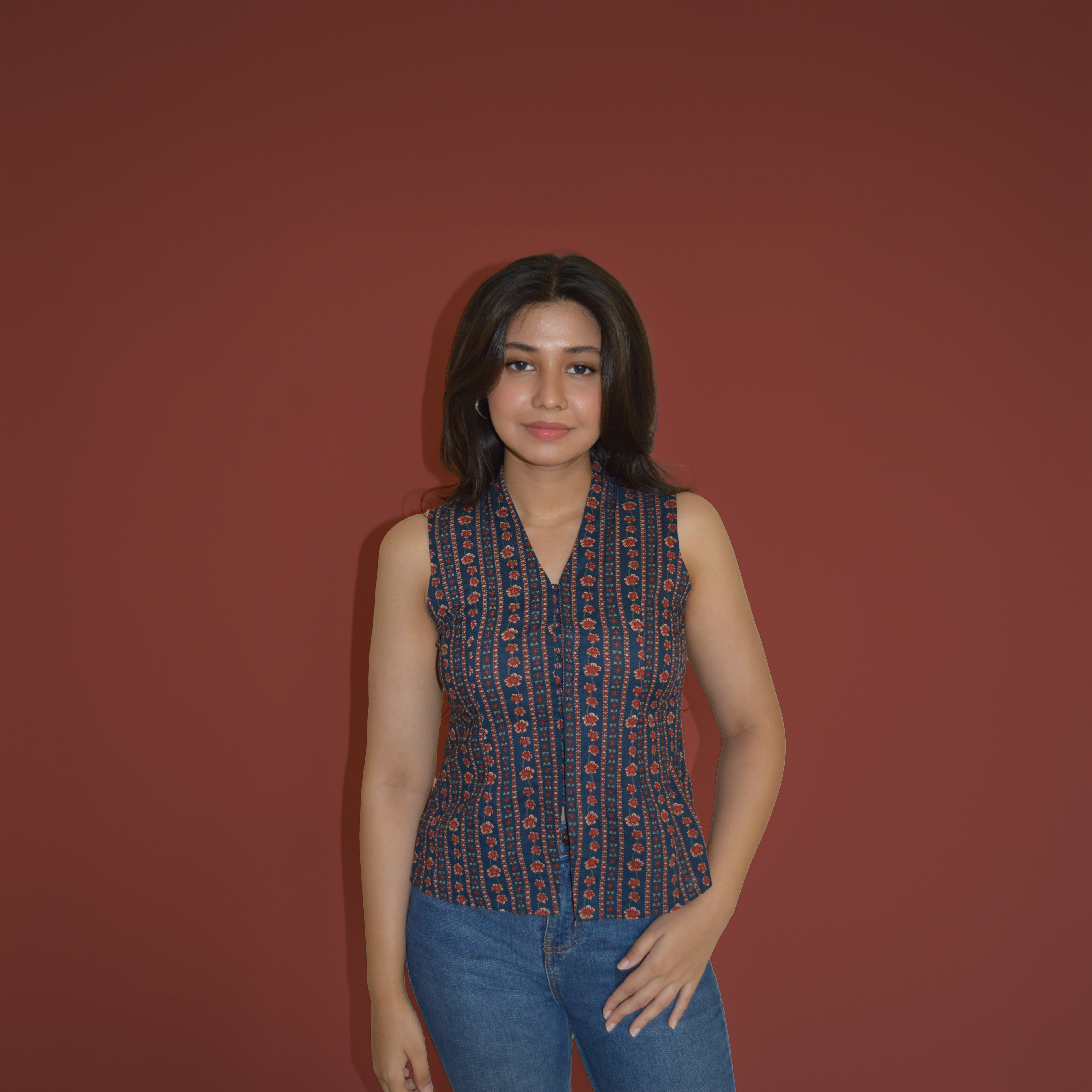 FLORAL PRINT WAISTCOAT