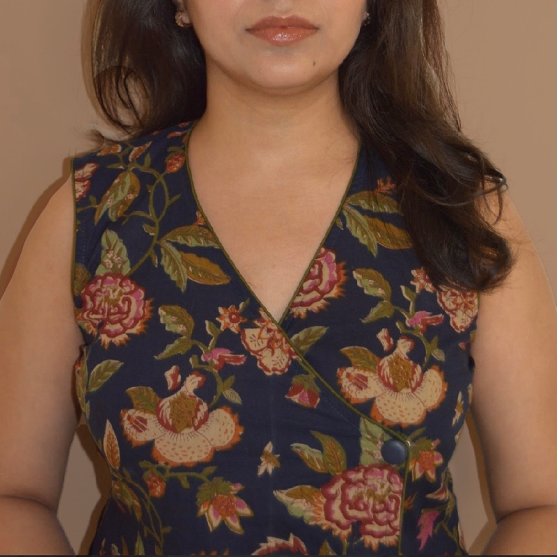 FLORAL PRINT WRAP TOP